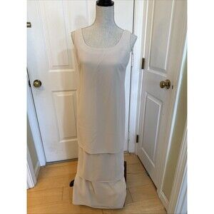 BEIGE BEAUTY Patra Beige Dress Tiered Sleeveless Maxi Size 6P